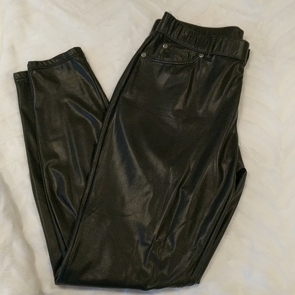 Hue Faux Black leather pants